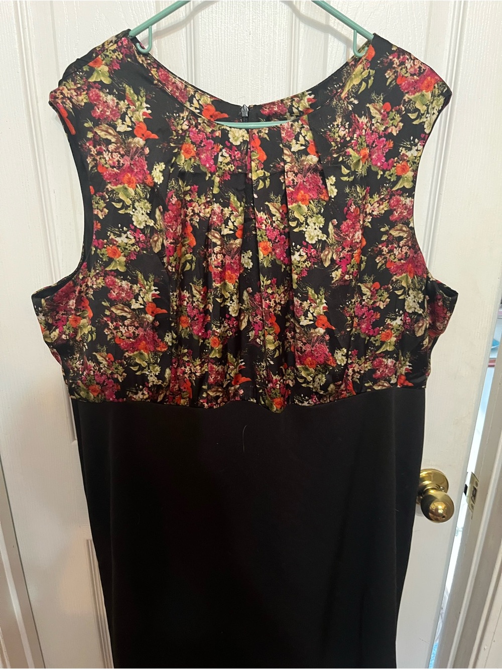 AA Studio Black Floral Fit-and-Flare Dress